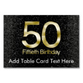 第50誕生日、エレガントで黒い金ゴールドの魅力 テーブルナンバー (正面)