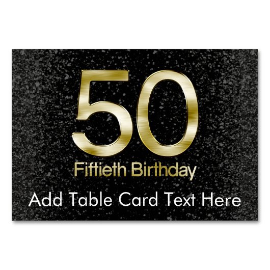 第50誕生日、エレガントで黒い金ゴールドの魅力 テーブルナンバー (正面)