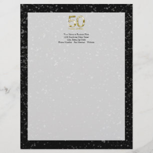 第50誕生日、エレガントで黒い金ゴールドの魅力 レターヘッド