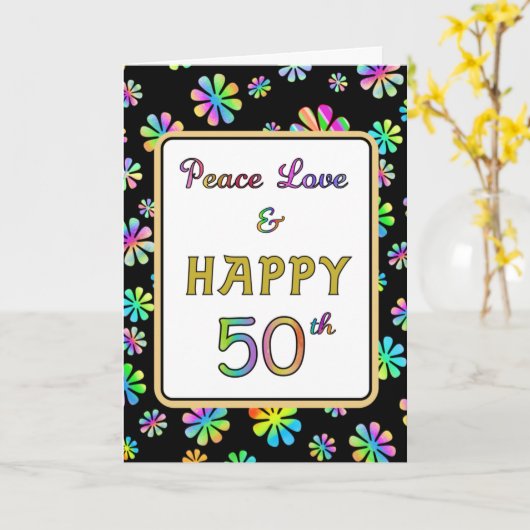 第50誕生日 カード (黄色い花)