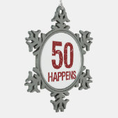 第50誕生日 スノーフレークピューターオーナメント (左)