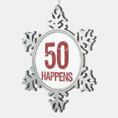 第50誕生日 スノーフレークピューターオーナメント (右)