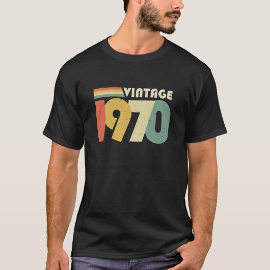 第50誕生日、ヴィンテージ1970動揺してデザイン Tシャツ (正面)