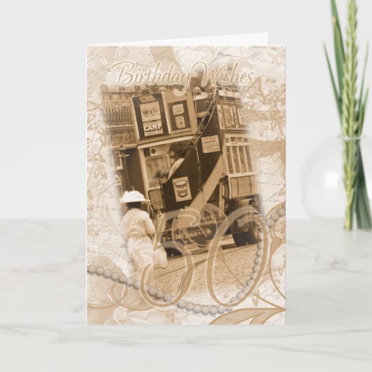 第50誕生日-ヴィンテージ、ノスタルジア、レトロの誕生日 カード (正面)