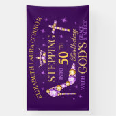 第50誕生日、女性、クリスチャン 横断幕 (縦)