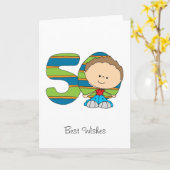 第50誕生日-挨拶状-男の子 カード (黄色い花)