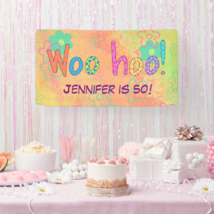 第50誕生日WooHoo名バナパーソナライズされたー 横断幕