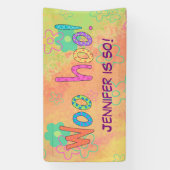 第50誕生日WooHoo名バナパーソナライズされたー 横断幕 (縦)