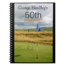第50誕生祝いのゴルフカスタムな来客名簿 ノートブック