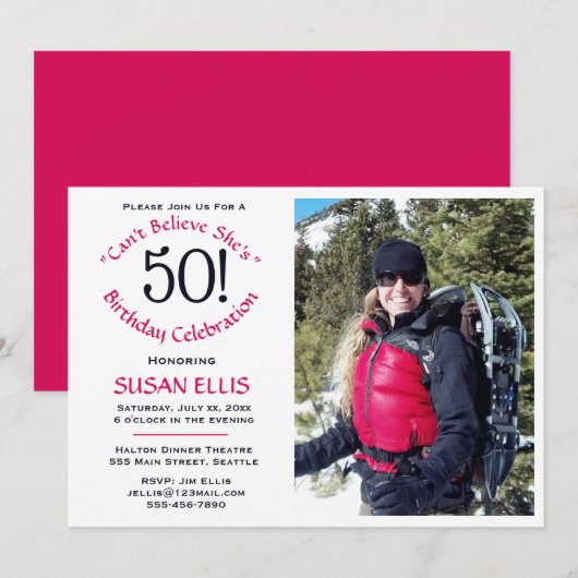 第50誕生祝いパーティの招待状 招待状 (正面/裏面)