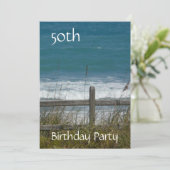 第50誕生祝い-海/女性 招待状 (スタンド正面)