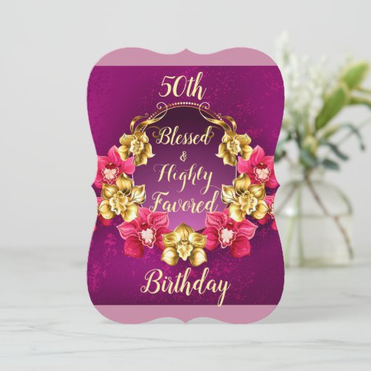 第50賛美された及び非常に支持された誕生日 招待状 (スタンド正面)