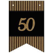 第50金の黒及び金ゴールドは縞で飾ります バンティングフラッグ (第2の旗)