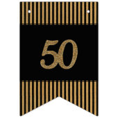 第50金の黒及び金ゴールドは縞で飾ります バンティングフラッグ (第1の旗)