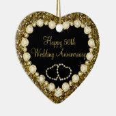 第50金グリッターの結婚記念日 セラミックオーナメント (右)