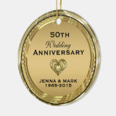 第50金ゴールド結婚記念日オーナメント セラミックオーナメント (左)
