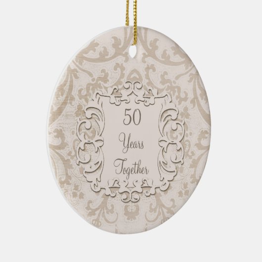 第50金結婚記念日のカスタムの写真 セラミックオーナメント (右)