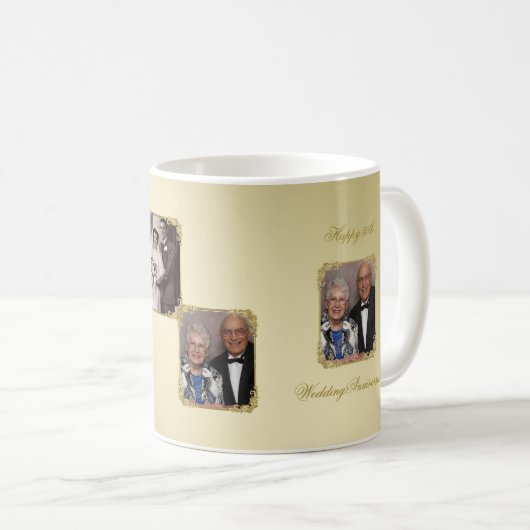 第50金結婚記念日の写真のマグ コーヒーマグカップ (正面右)