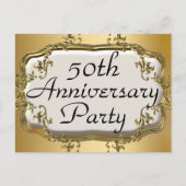 第50金記念日のパーティの招待状の郵便はがき インビテーションポストカード (正面)