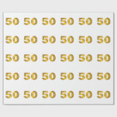 第50金記念日の誕生日のマイル標石 ラッピングペーパー (フラット)