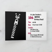 第50驚きの誕生日のパーティの招待状-ジッパー 招待状 (内部)