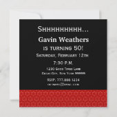 第50驚きの誕生日の黒の赤い白はR231を主演します 招待状 (裏面)