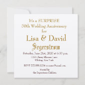 第50驚き記念日の招待状-金ゴールドは上がりました 招待状 (裏面)