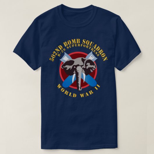 第502爆弾隊B29スーパーフォートレスWorldII X Tシャツ (デザイン正面)