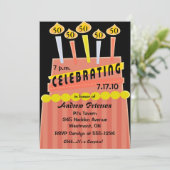 第50 -第59誕生会のパーソナライズな招待状 招待状 (スタンド正面)