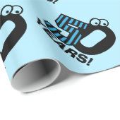 第50 50の誕生日のストライプな名前をカスタムする色V35 ラッピングペーパー (ロールコーナー)