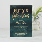 第50 50及びすばらしい誕生会の金ゴールドの招待 招待状 (スタンド正面)