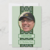 第51回の誕生日パーティーへの招待写真の追加 招待状 (正面)