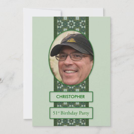 第51回の誕生日パーティーへの招待写真の追加 招待状 (正面)