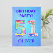 第51回誕生日パーティーの招待の名前の追加 招待状 (スタンド正面)