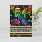 第51回誕生日パーティー招待（バブル付き） 招待状 (スタンド正面)