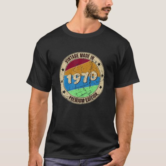 第51期誕生日レトロヴィンテージ生まれ1970 Tシャツ (正面)