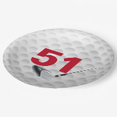 第51誕生日ゴルフボールデザイン ペーパープレート (アングル)