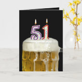 第51誕生日ビール カード (黄色い花)