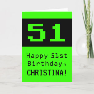 第51誕生日:Nerdy /オタク系のスタイル"51"と名前 カード