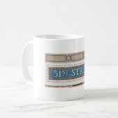 第51通りのニューヨークの地下鉄のモザイク コーヒーマグカップ (正面左)