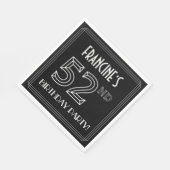 第52回バースデーパーティー:アールデコスタイル+名前をカスタムする スタンダードランチョンナプキン (角)