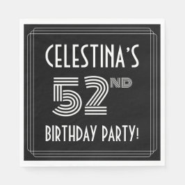 第52回バースデーパーティー：アールデコスタイル+名前をカスタムする スタンダードランチョンナプキン