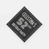 第52回バースデーパーティー：アールデコスタイル+名前をカスタムする スタンダードランチョンナプキン (角)