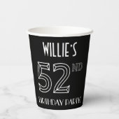 第52回バースデーパーティー:アールデコスタイル+名前をカスタムする 紙コップ (裏面)