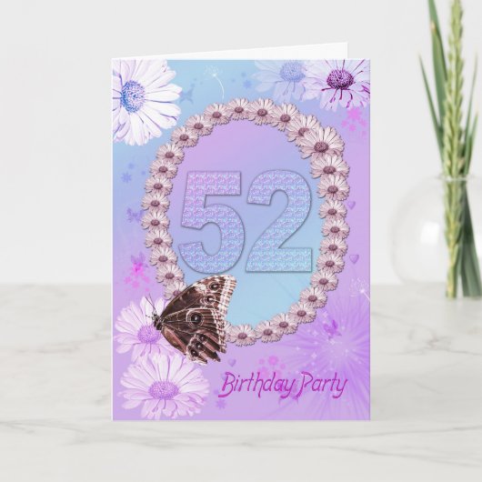 第52回誕生日パーティーへの招待 招待状 (正面)