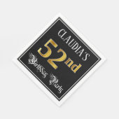 第52回誕生日パーティー – ファンシースクリプト、フェイク金ゴールドルック スタンダードランチョンナプキン (角)