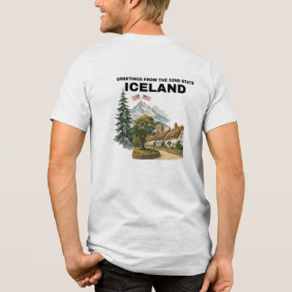 第52番目の州アイスランドの面白い地図 メンズ トライブレンドTシャツ
