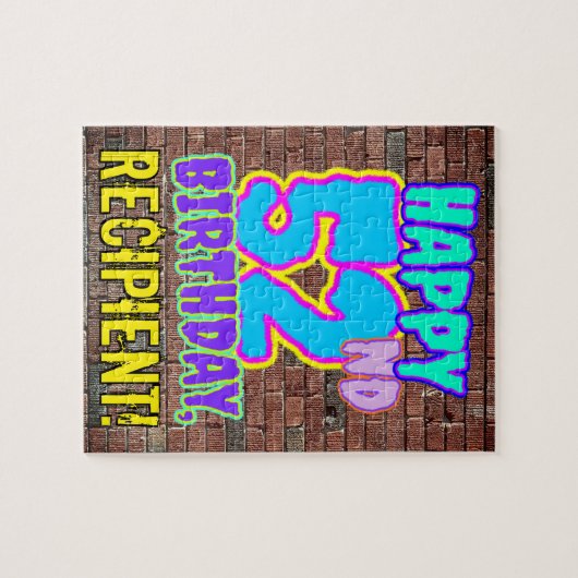 第52誕生日~おもしろい、アーバン・グラフィティ・ルッインスパイアク ジグソーパズル (横)