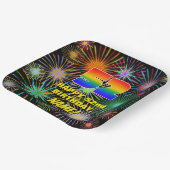 第52誕生日:カラフル、おもしろい祝賀花火 ペーパープレート (傾斜あり)