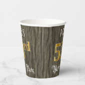 第53回バースデーパーティー – フェイク金ゴールド&ウッドフェイク・ルックス 紙コップ (右)